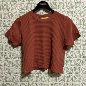 Big Bid Press Honeycomb Crop Tee XXS Raspberry Sorbet